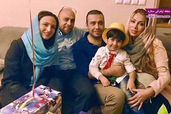 گلاره عباسی و همسرش در شب تولد زانکو فرزند محسن چاووشی