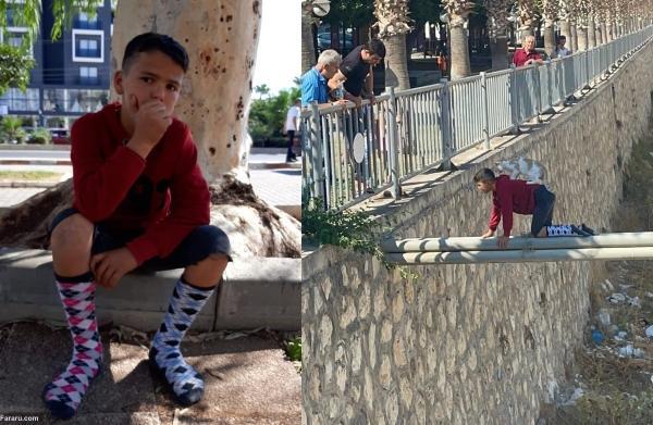 یک کودک برای نجات گربه جانش را به خطر انداخت